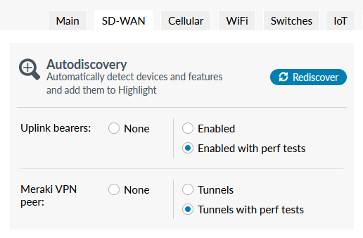 SD-WAN Tab Meraki
