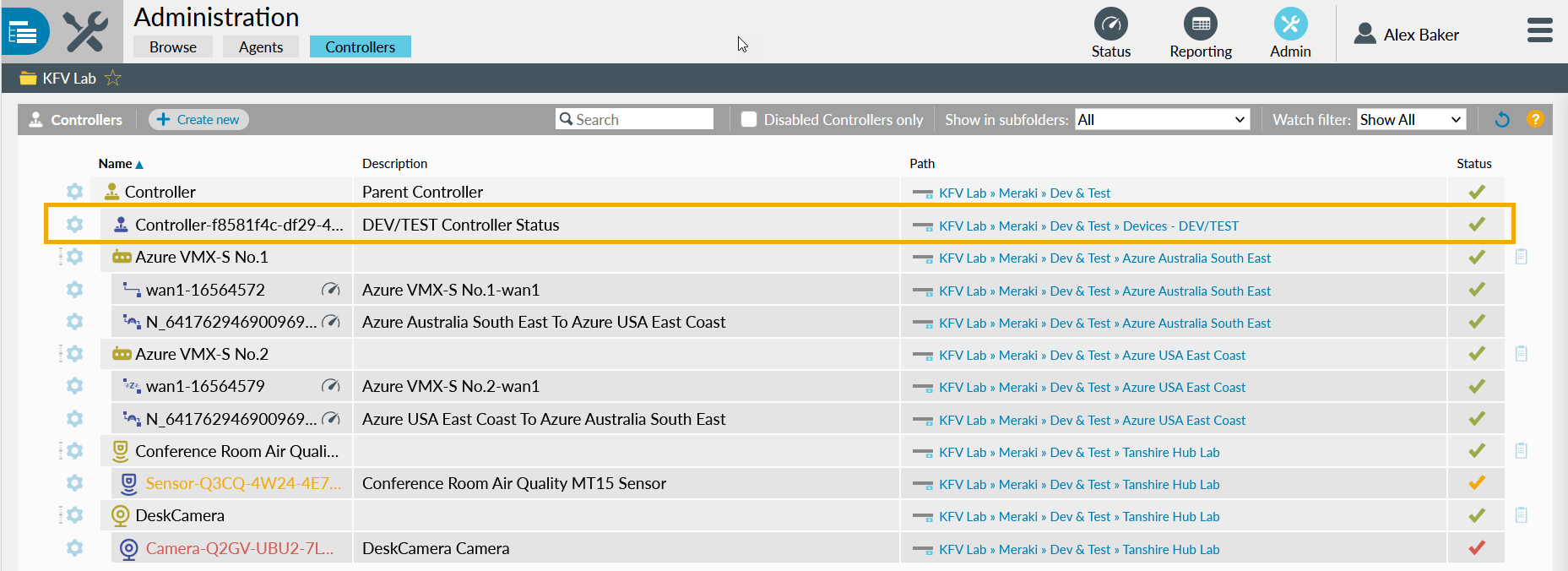 Controller - suppress alerts on subwatches when controller uncontactable